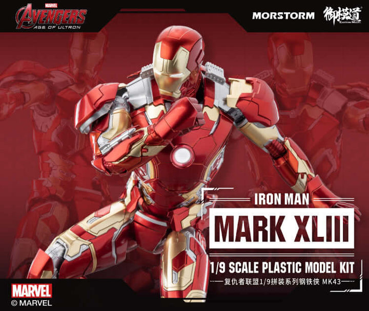 DMHTOY In Stock Morstorm & E-Model Iron Man Mark XLIII MK43 1/9 Scale Plastic Model Kit Marvel Avgengers Age of Ultron
