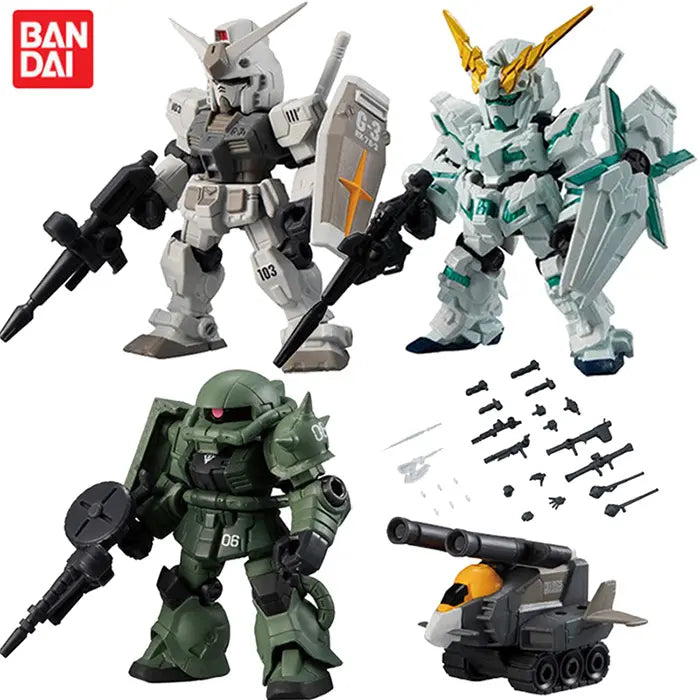 DMHTOY In Stock Bandai Mobile Suit Ensemble MSE1.5 Zaku Unicorn Gundam 5pcs Set Mini Figure