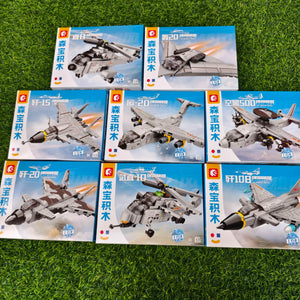 DMHTOY Building Blcoks Airplane Series Fighter Aircraft Helicopter