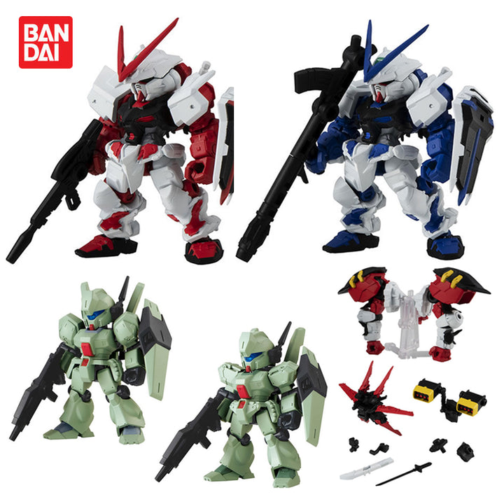 DMHTOY In Stock Bandai MSE19 Gundam Astray Blue Frame RGM-89 Jegan 6pcs Set Mini Figure