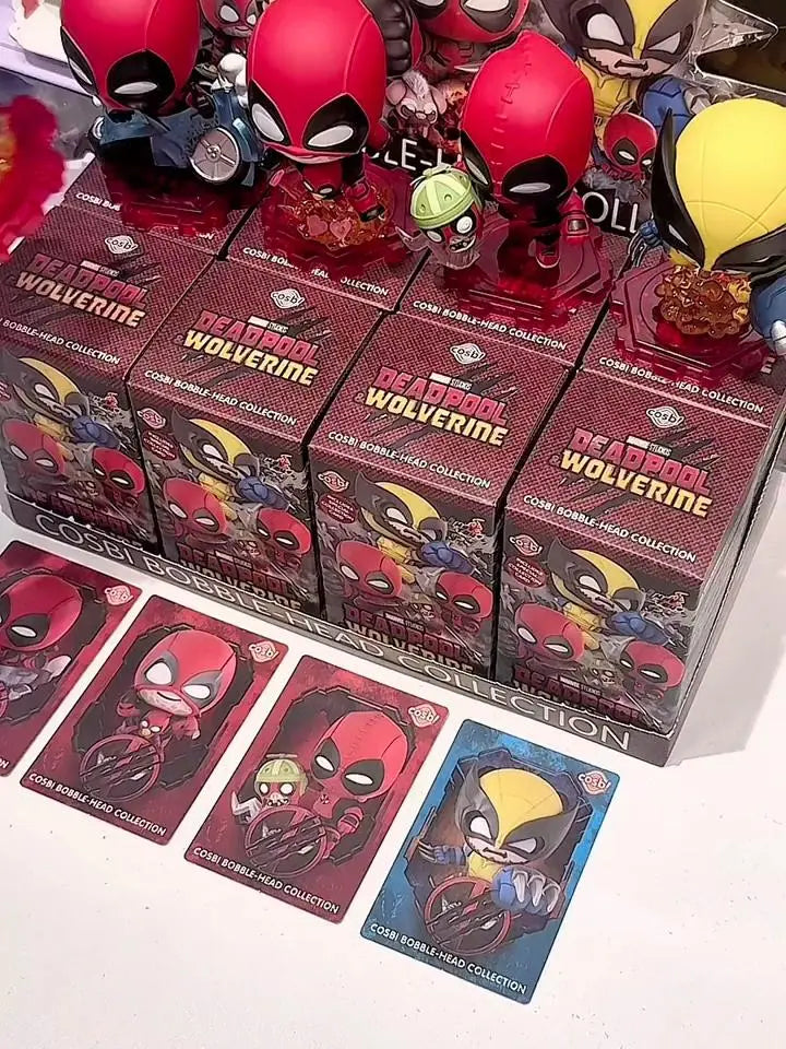 DMHTOY HotToys Marvel Headpool&Wolverine Cosbi Bobble-Head Collection Blind Box