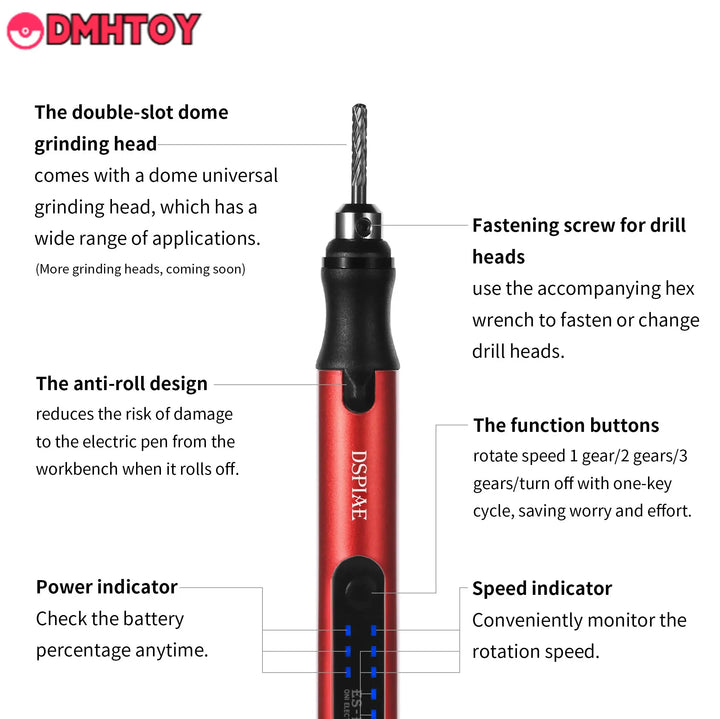 DMHTOY DSPIAE Mini Electric Grinding Pen Portable for Model Kit