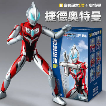 DMHTOY Keeppley Ultraman Tiga Taiga Trigge Decker Flash Type Building Block Action Figure