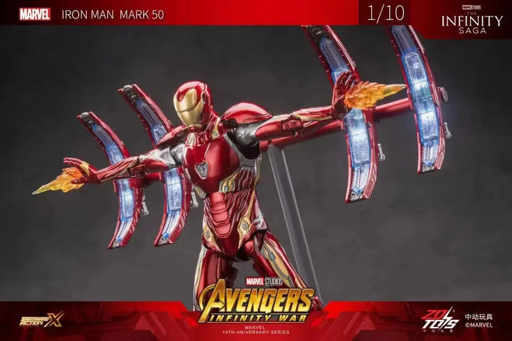 DMHTOY In Stock ZD Toy Marvel 1/10 Iron Man MK50 Action Figure