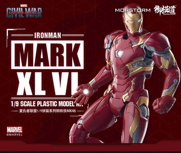 DMHTOY In Stock 1/9 Iron Man MK46 Eastern Model & Morstorm Marvel Avengers Endgame Plastic Model Kit