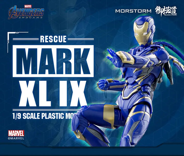 DMHTOY In Stock 1/9 Rescue MARK XLIX MK49 Pepper Eastern Model & Morstorm Marvel Avengers Endgame Plastic Model Kit