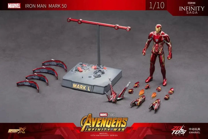 DMHTOY In Stock ZD Toy Marvel 1/10 Iron Man MK50 Action Figure