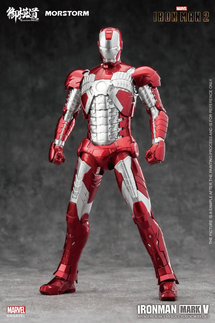 DMHTOY In Stock Morstorm & E-Model IronMan MARK V Mark5 Marvel Avengers Series 1/9 Scale Plastic Model Kit