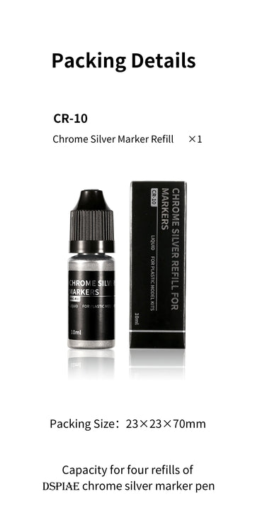 DMHTOY DSPIAE 10ml Chrome Silver Marker Refill Airbrush Spray Painting for Model Kit