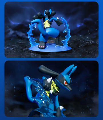 DMHTOY Stock Funsm Pokemon Lucario Ash-Greninja Dragonite Mew Mini Prime Figure