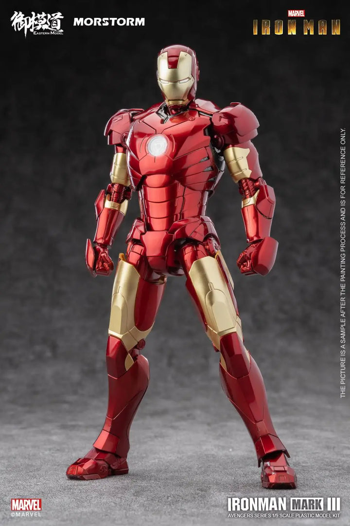 DMHTOY In Stock Morstorm & E-Model IronMan MARK III Mark3 Marvel Avengers Series 1/9 Scale Plastic Model Kit