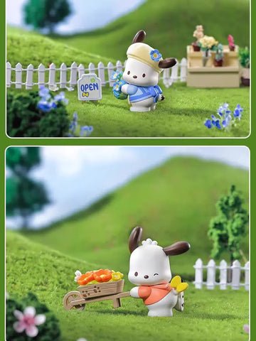 DMHTOY Sanrio Pochacco Flower & Childhood Series Blind Box Mini Figure Gift