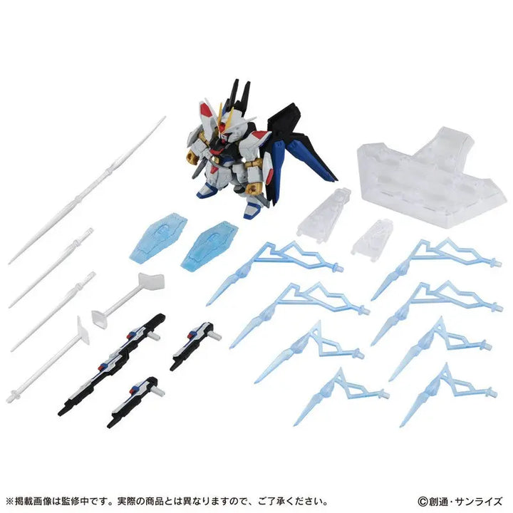 DMHTOY In Stock Bandai Mobile Suit Ensemble MSE EX31 ZGMF-X20A Strike Freedom Gundam Mini Figure