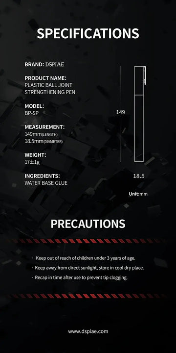 DMHTOY DSPIAE BP-SP Plastic Ball Joint Strenthening Pen for Model Kit Repairing