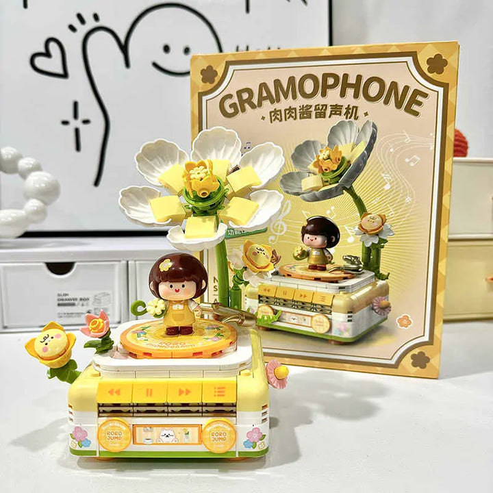 DMHTOY Roro Jump Gramophone 324pcs Mini Building Blocks