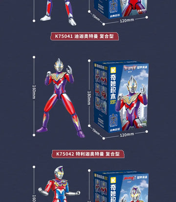 DMHTOY Keeppley Ultraman Tiga Taiga Trigge Decker Flash Type Building Block Action Figure