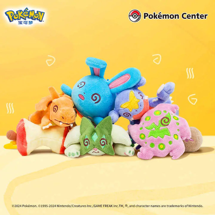 DMHTOY Pokemon Center Exhaustion Series Azumarill Meowscarada Spiritomb Garchomp Plush Toys