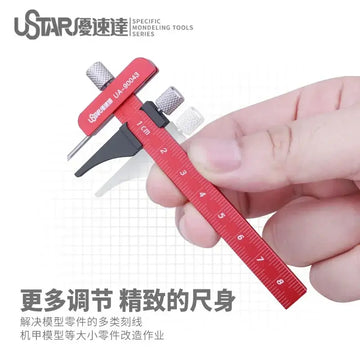 DMHTOY Ustar Aluminum Alloy Carving Ruler T Square Ruler Model Tools