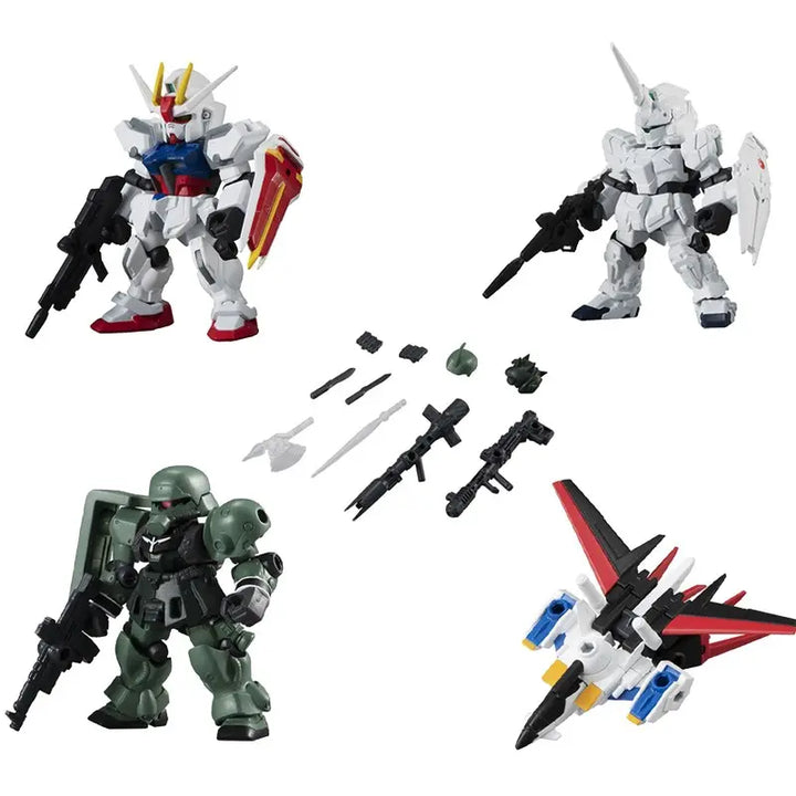 DMHTOY In Stock Bandai Mobile Suit Ensemble MSE10 Strike Gundam Geara Zulu Unicorn Gundam 5pcs Set Mini Figure