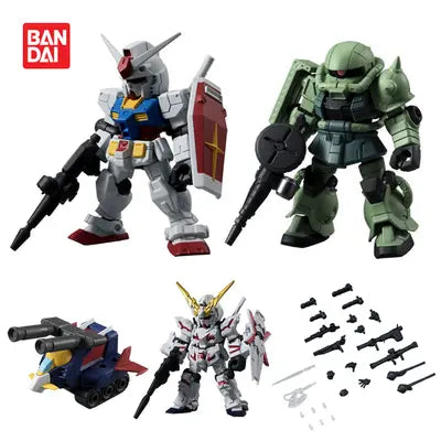 DMHTOY In Stock Bandai Mobile Suit Ensemble MSE01 UNICORN GUNDAM RX-78-2 Zaku 5cs Set Mini Figure