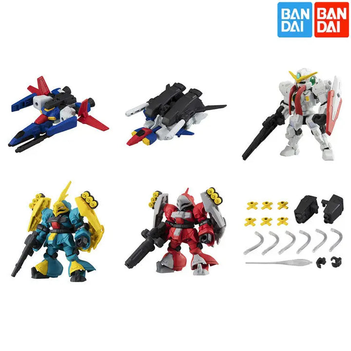 DMHTOY In Stock Bandai Mobile Suit Ensemble MSE17 MSZ-010 ZZ GUNDAM Virtue Gundam 6pcs Set Mini Figure