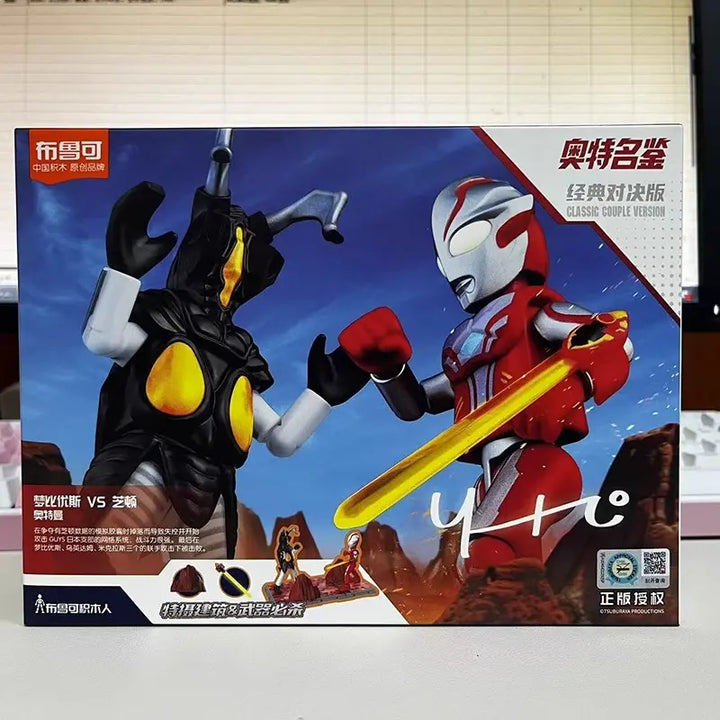 DMHTOY In Stock Bloks Classic Couple Version Ultraman Mebius VS Zetton Mini Figure