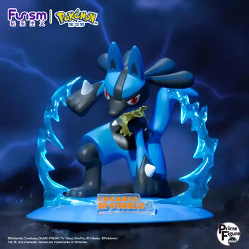 DMHTOY Stock Funsm Pokemon Lucario Ash-Greninja Dragonite Mew Mini Prime Figure