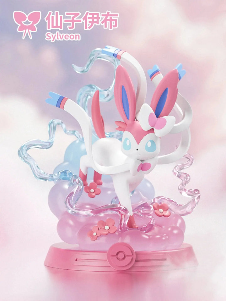 DMHTOY Funsm Pokemon Eevee Family Sylveon Umbreon Glaceon Jolteon Leafeon Mini Figure