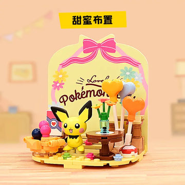 DMHTOY Keeppley Pokemon Building Block Pikachu Psyduck Snorlax Eevee Building Toy