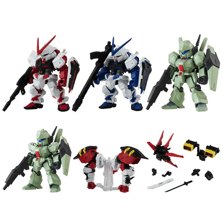 DMHTOY In Stock Bandai MSE19 Jegan Gundam Astray Red/Bule Frame 6pcs Set Model Kit