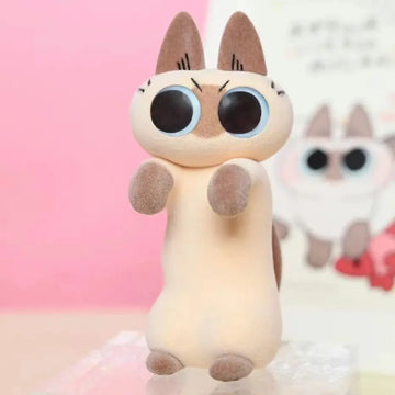 DMHTOY Siamese Cat Azukisan's Daily Life Flocking Plush Blind Box